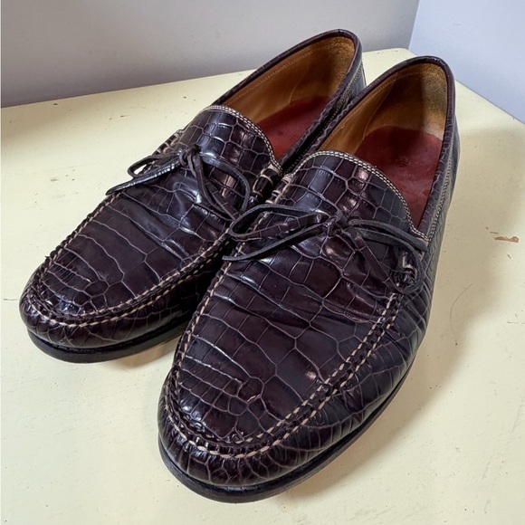 Peter Millar Other - Peter Millar Size 11 Horsebit Crocodile Leather Dark Brown Loafer Made in Brazil